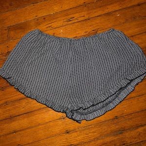 flowy ruffled shorts with floral pattern